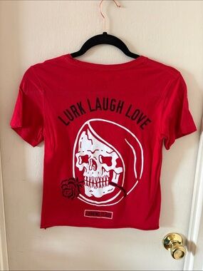 Lurking Class Red “Lurk Laugh Love” Reaper Graphic T-shirt